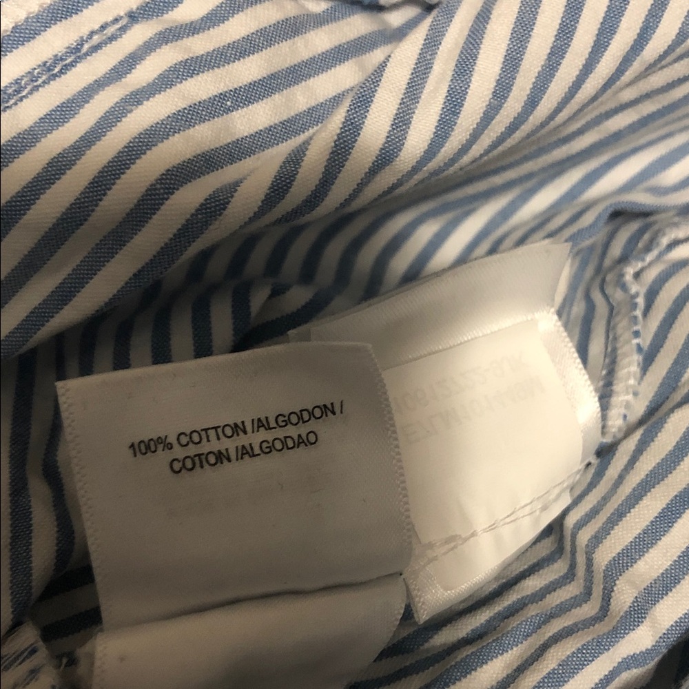 JonesNY white blue pinstripe button down seersucker style cotton Dress size 4 - Picture 11 of 16